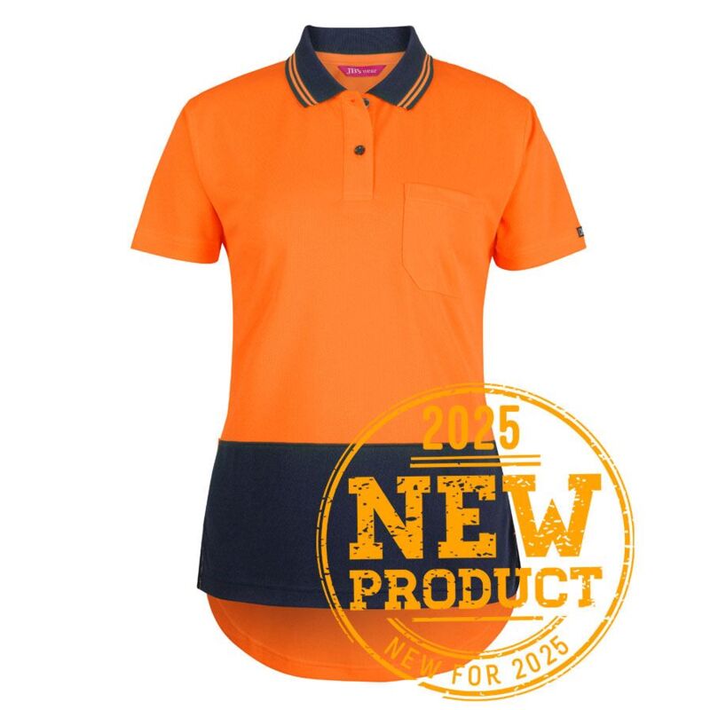 JB's Ladies Hi Vis S/S Drop Tail Polo Thumbnail
