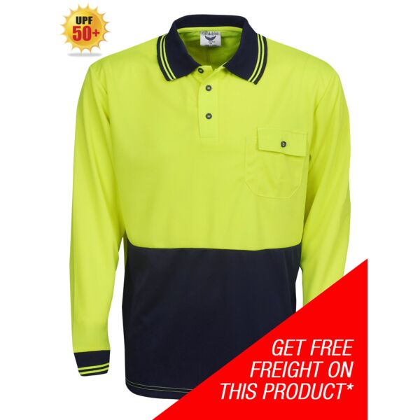 HI-VIS COOL DRY LONG SLEEVE POLO SHIRT Thumbnail