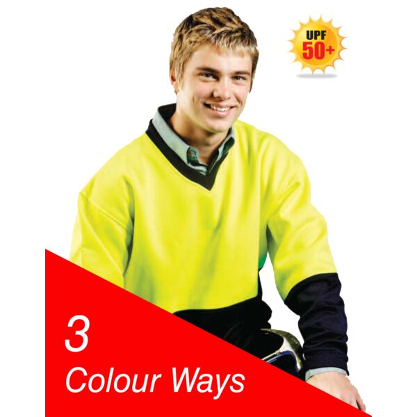 HI-VIZ FLEECY SWEAT V-NECK Thumbnail