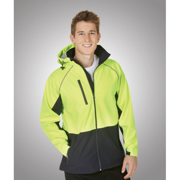 J96 Hooded Hi-Viz Soft Shell Jacket Day Use Thumbnail