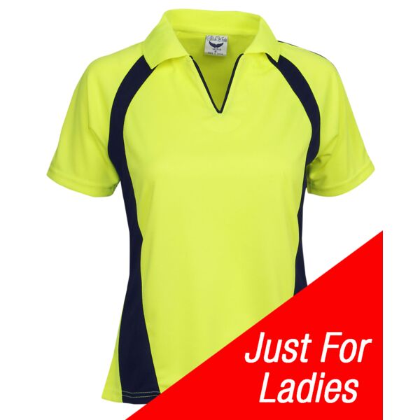 Hi Vis Ladies Coolfast Mini Waffle Polo Thumbnail