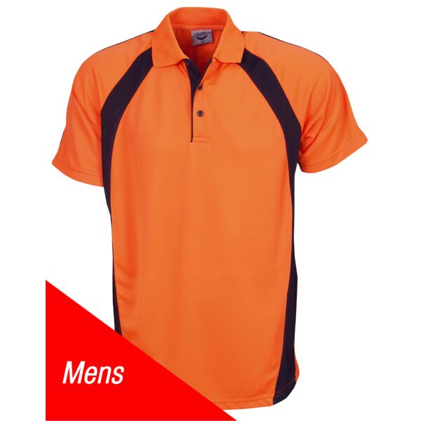 Hi Vis Mens Coolfast Mini Waffle Polo Thumbnail