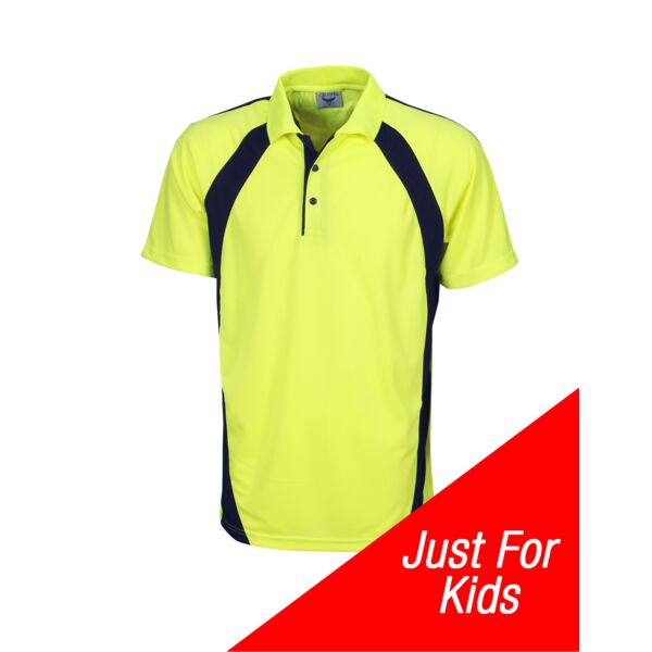 Hi-Vis Childs Coolfast Mini Waffle Polo Thumbnail
