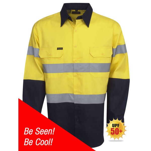 HI-VIS DAY/NIGHT COTTON DRILL LONG SLEEVE SHIRT Thumbnail
