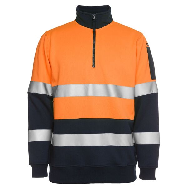 HI VIS 1/2 ZIP (D+N) FLEECY SWEAT WITH REFLECTIVE TAPE Thumbnail