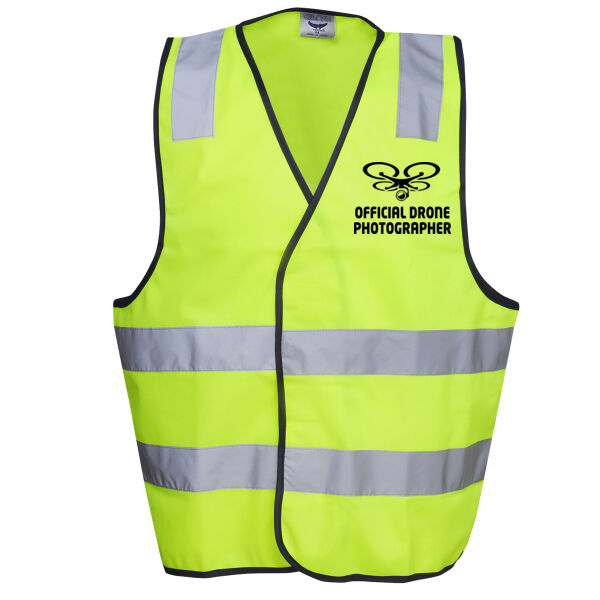 HI-VIZ ' OFFICIAL DRONE PHOTOGRAPHER WITH ICON' HI-VIZ D/N VEST  2 Thumbnail