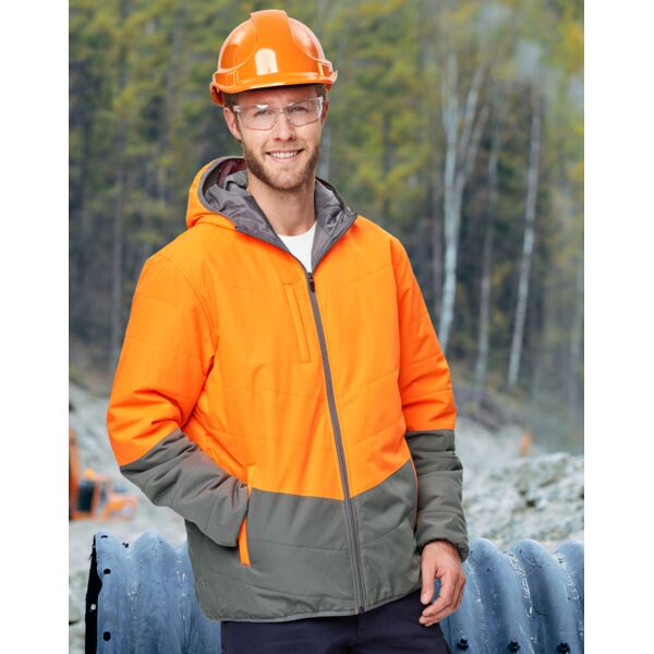SW80 UNISEX HI VIS MODERN STYLING HOODED PUFFER JACKET Thumbnail
