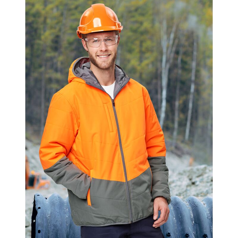 SW80 UNISEX HI VIS MODERN STYLING HOODED PUFFER JACKET Thumbnail