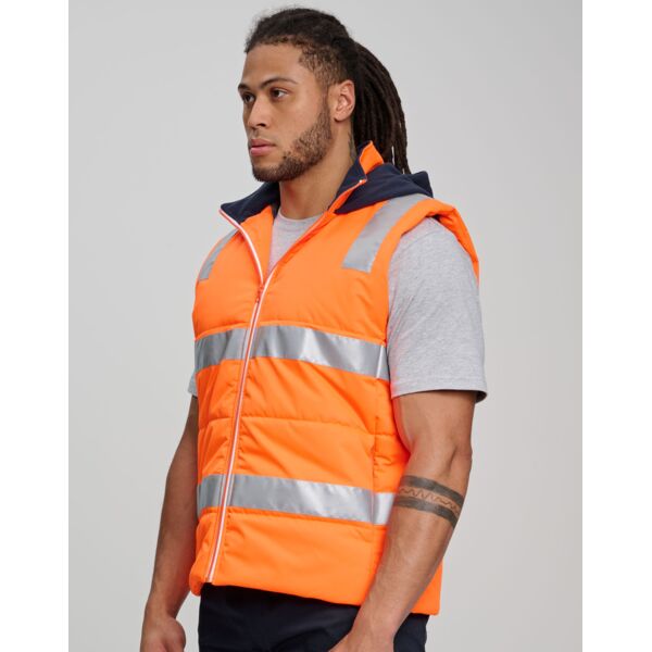 Shiny SW93 Unisex Hi Vis Hooded Puffer Vest SW93 UD SW93 Unisex Hi Vis Hooded Puffer Vest Thumbnail