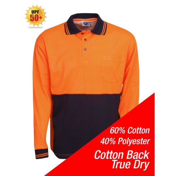 Cotton Back True Dry Hi Vis Polo Long Sleeve P84 Cotton Back True Dry Hi Vis Polo Long Sleeve Thumbnail