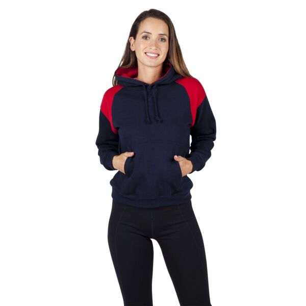 Ladies/Juniors Shoulder Contrast Panel Hoodie Thumbnail