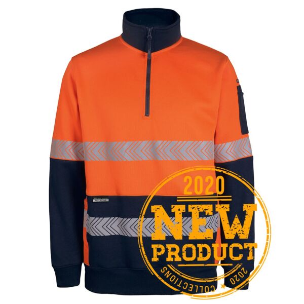 HI VIS 330G 1/2 ZIP SEGMENTED TAPE FLEECE Thumbnail