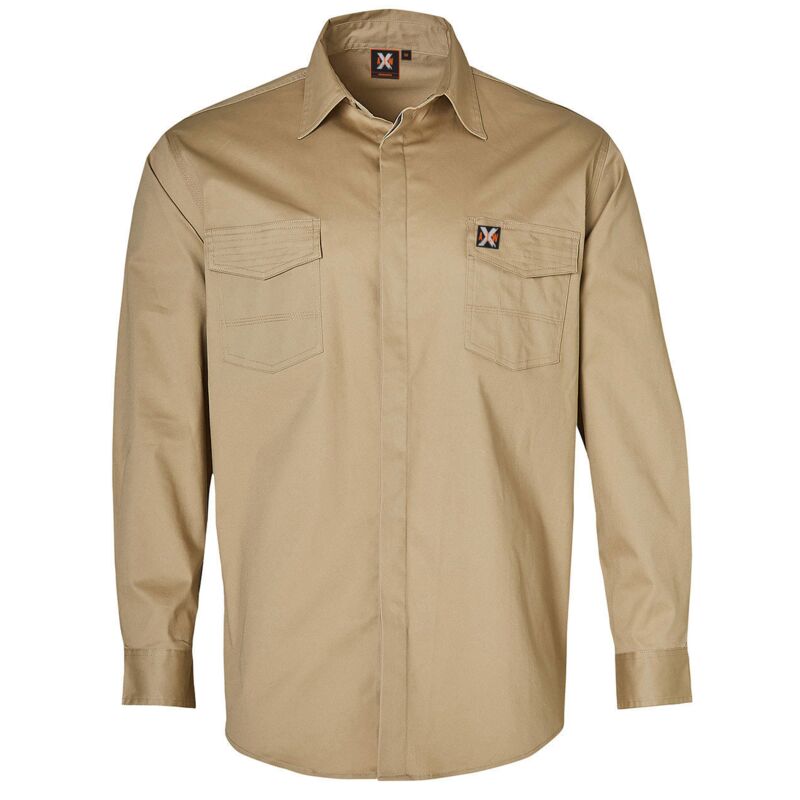 MENS STRETCH WORK SHIRT WITH 2 FRONT FLAP POCKETS Thumbnail